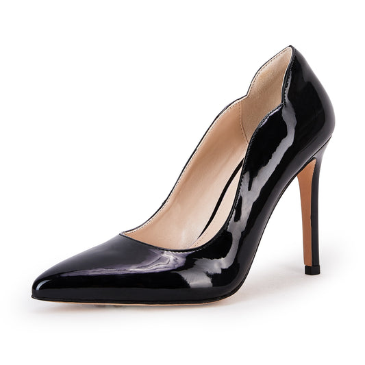 Women's Pointed Toe High Heels Patent Leather Stiletto Court Pumps