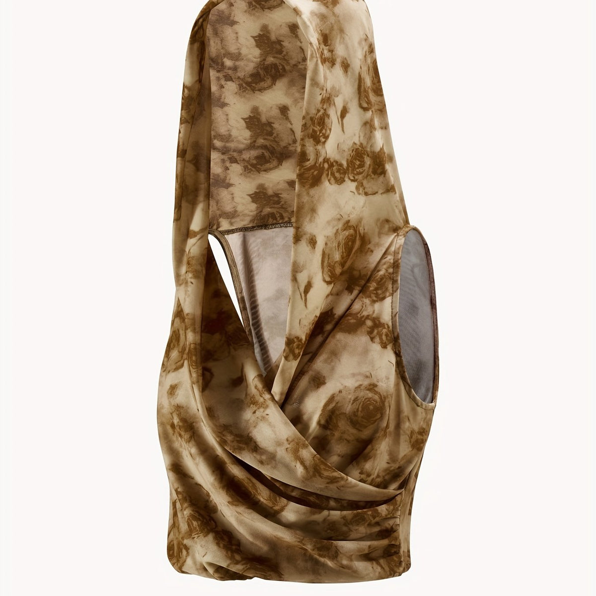 Grunge Rose Sleeveless Hoodie Y2K Surplice Crop Top