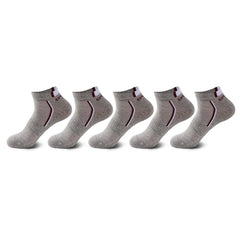 5 Pairs Women's Sporty Ankle Socks with Letter Print