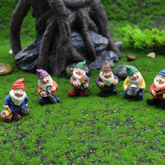 7pcs Gnome Garden Figurines for Bonsai Craft Decor