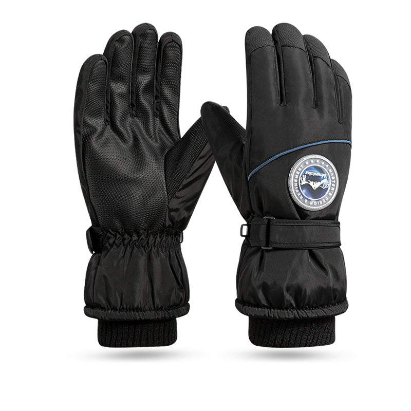 Men's Warm Ski Gloves Thickened Velvet Windproof Non slip Touch Screen Gloves