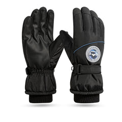 Men's Warm Ski Gloves Thickened Velvet Windproof Non slip Touch Screen Gloves