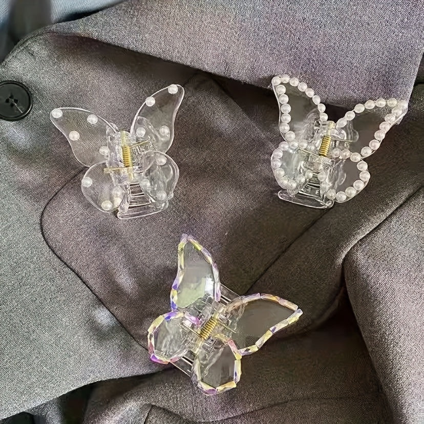 Faux Pearl Butterfly Hair Clip Small Hairpin