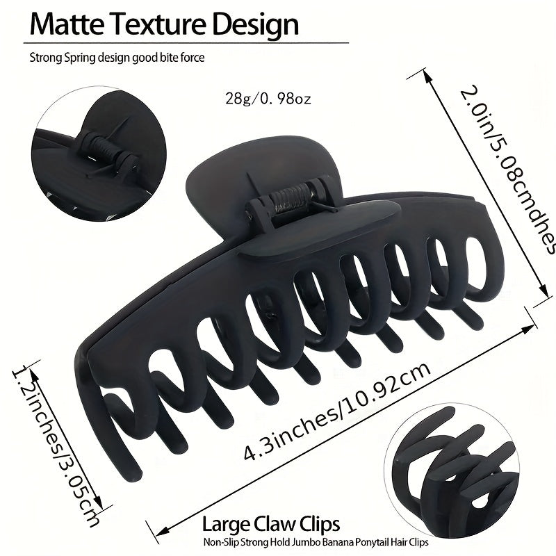 6pcs Large Hair Claw For Thick Curly Hair