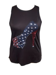 Women's Plus Flag Heels Print Tank Top