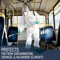 Disposable Safety Protective Hooded Overalls, PP Material, PE Film, Waterproof