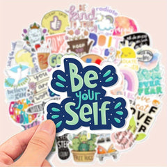 50pcs Unique Book Reading Stickers for Laptops Cars Water Bottles