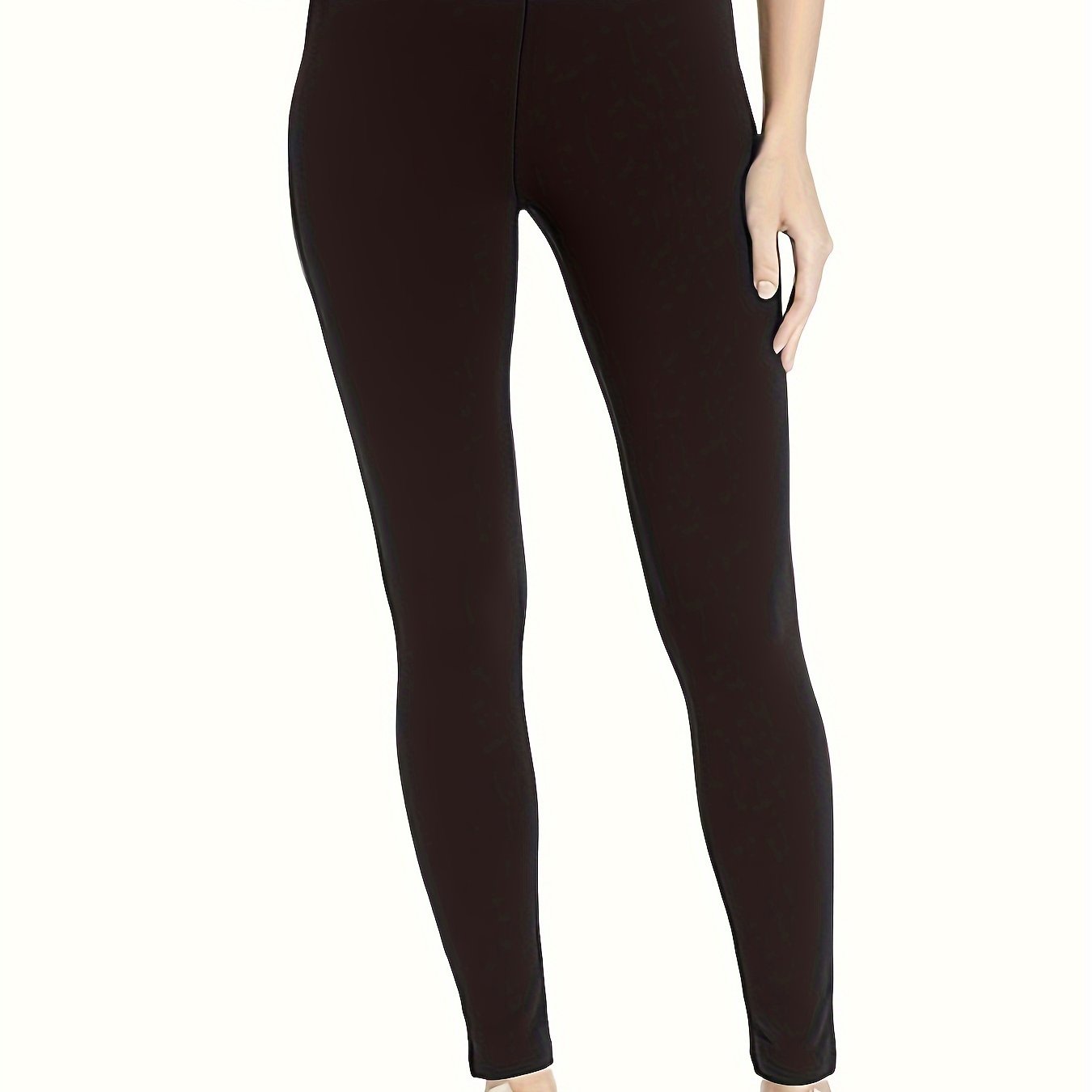  Casual Pants Women's Plus Solid Elastic High Rise Medium Stretch