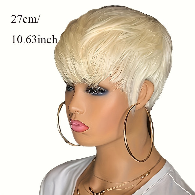 Short Pixie Wig With Bang Synthetic Fiber Women Daily Party Decors