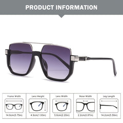 Large Frame Sunglasses Metal PC Modern Multilateral for Sports Driving