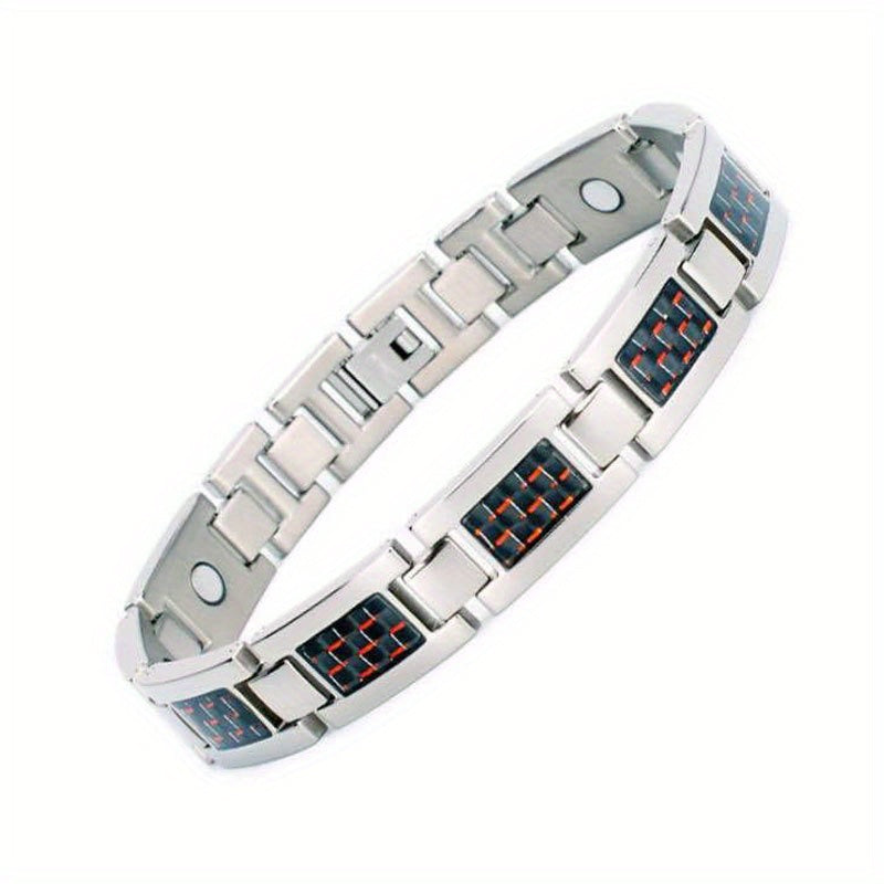 Magnetic Therapy Carbon Fiber Bracelet Stainless Steel Jewelry