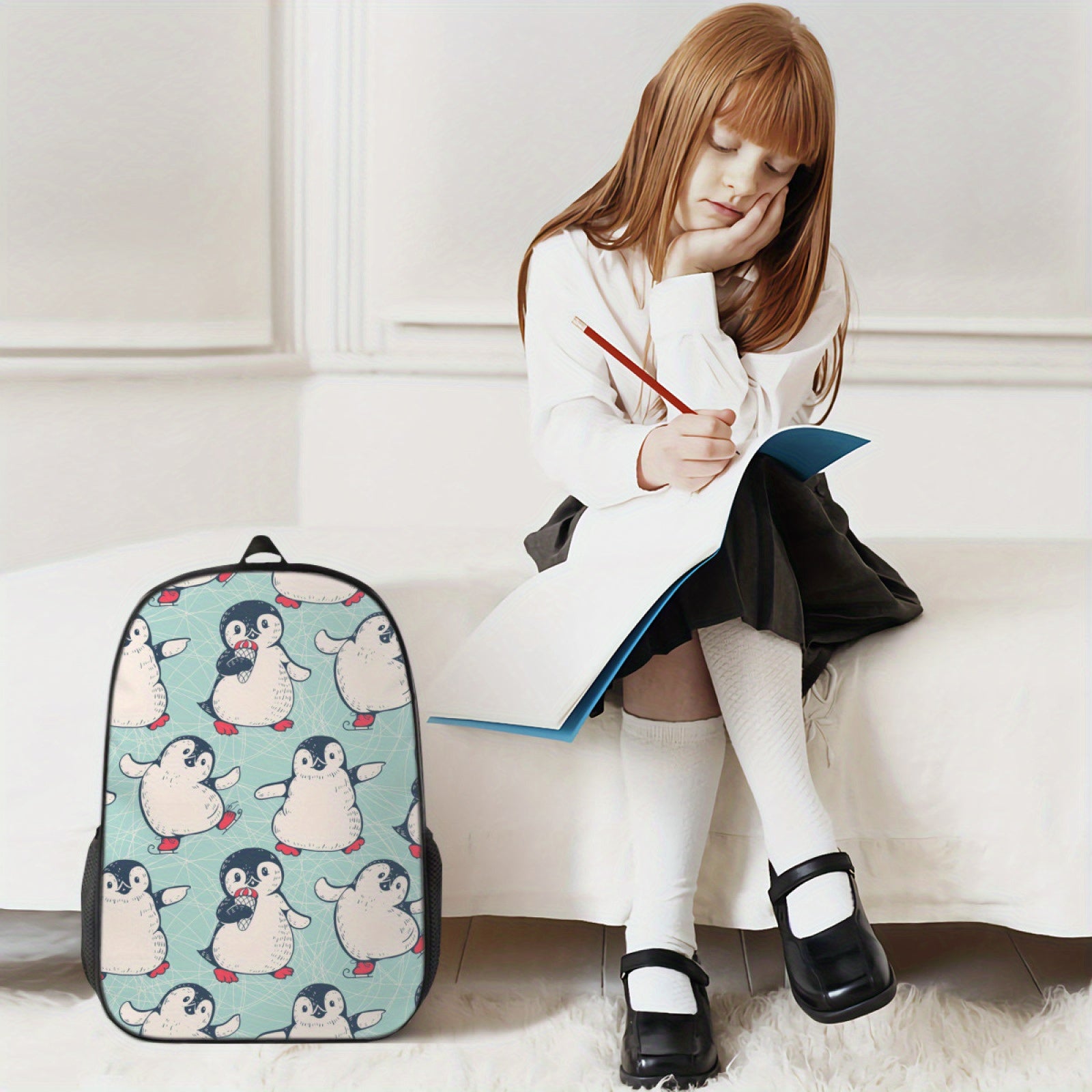 18 cm Graphic Print Bookbags - Lightweight Schoolbags for High School