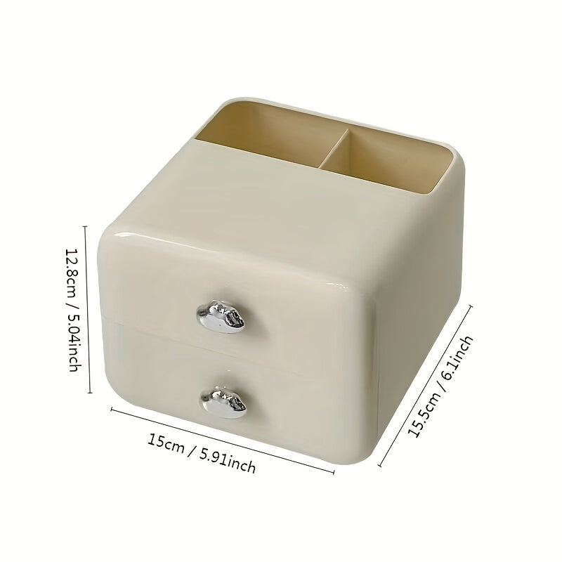 Cream Style Drawer Pen Holder Office Desk Organization Storage Box