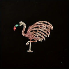 Sparkling Flamingo Rhinestone Brooch for Men