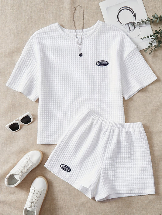 Short Sleeve Top & Shorts Lounge Set Women's Loungewear