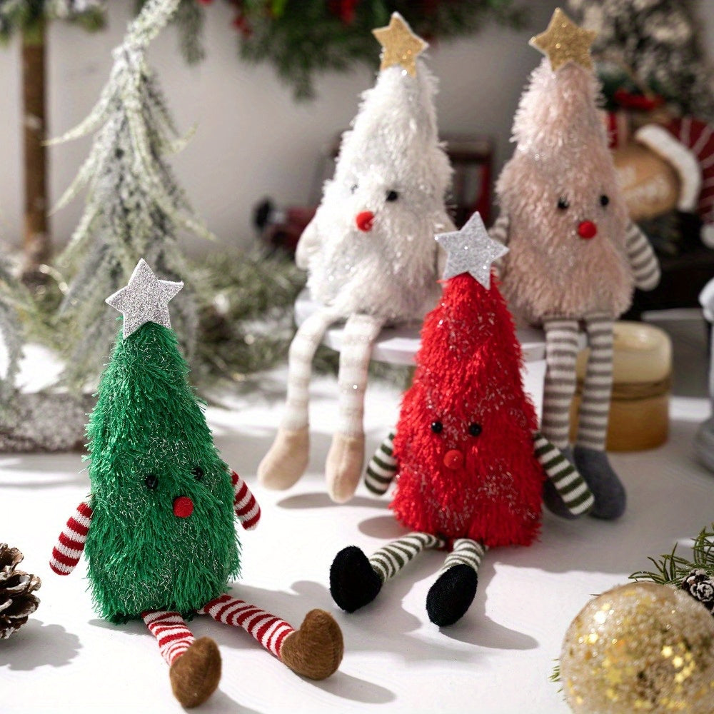 GYA Plush Christmas Tree Doll 16cm Tall Stuffed Figure Green Red Pink Xmas