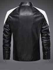 Men's Soft Shell PU Leather Jacket Windproof & Waterproof