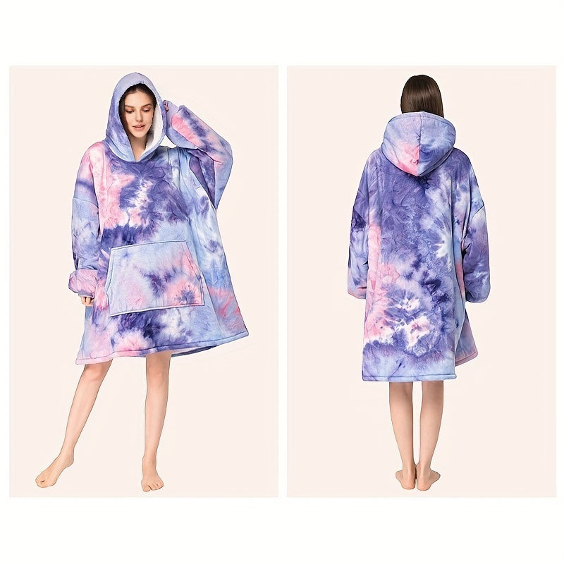 Hoodie Wearable Blanket Soft Warm Blanket For Home & Outdoor Travel Camping