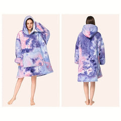 Hoodie Wearable Blanket Soft Warm Blanket For Home & Outdoor Travel Camping