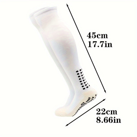 4 Pairs Non-slip Football Socks With Grip Pads Knee Soccer Socks