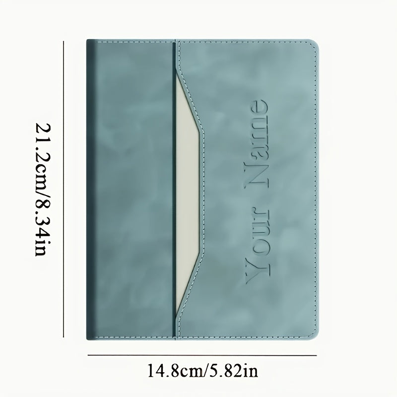 A5 Faux Leather Notebook w/ Personalization Laser Engraved Light & Pocket