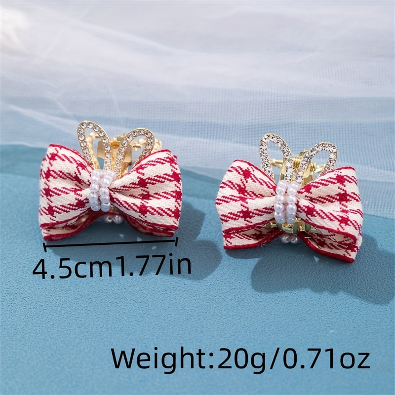 Double Sided Butterfly Bow Rabbit Ear Crown Hair Clip