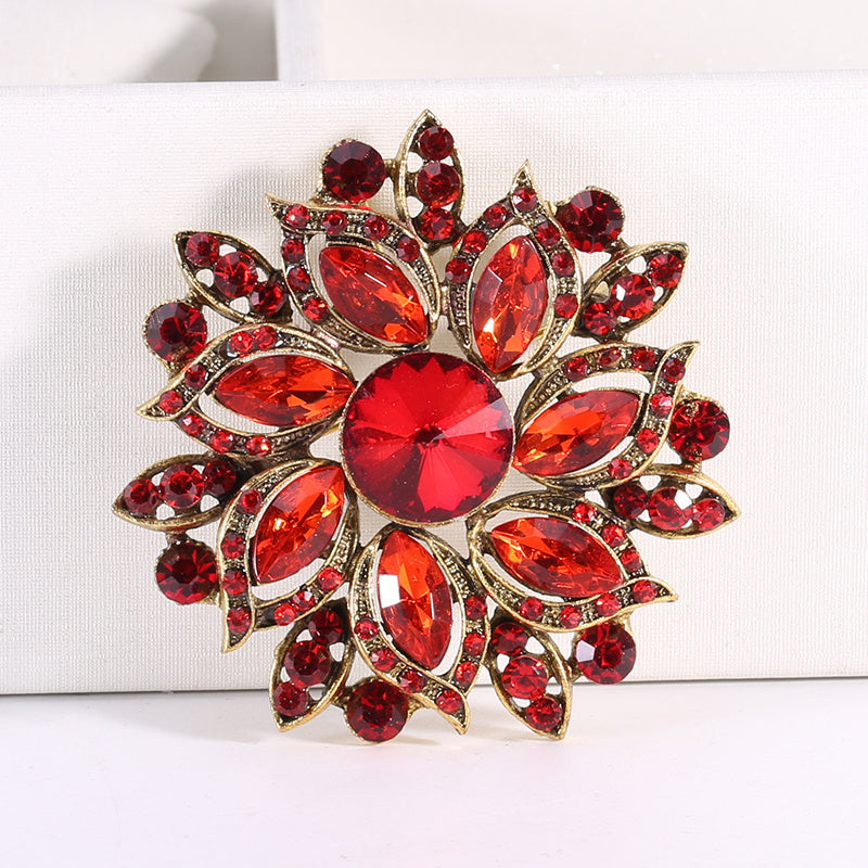 Rhinestone Floral Brooch Women's Accessories Fine Jewelry