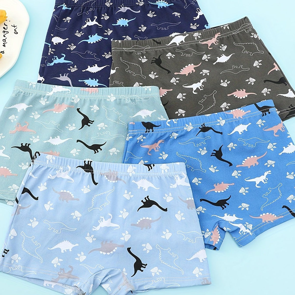 5pcs Toddler Boys Dinosaur Boxer Briefs Soft Comfortable Underwear