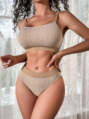 Geometric Pattern Bra & Panties Set