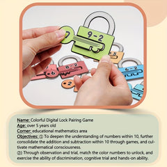 Math Matching Locks Toy Number Sorting Puzzle for Kids Ages 3