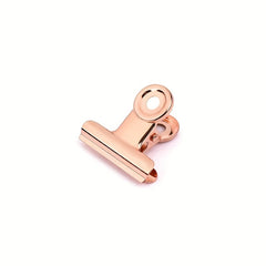 15pcs Rose Golden 22mm Round Stainless Steel Stationery Clip Set