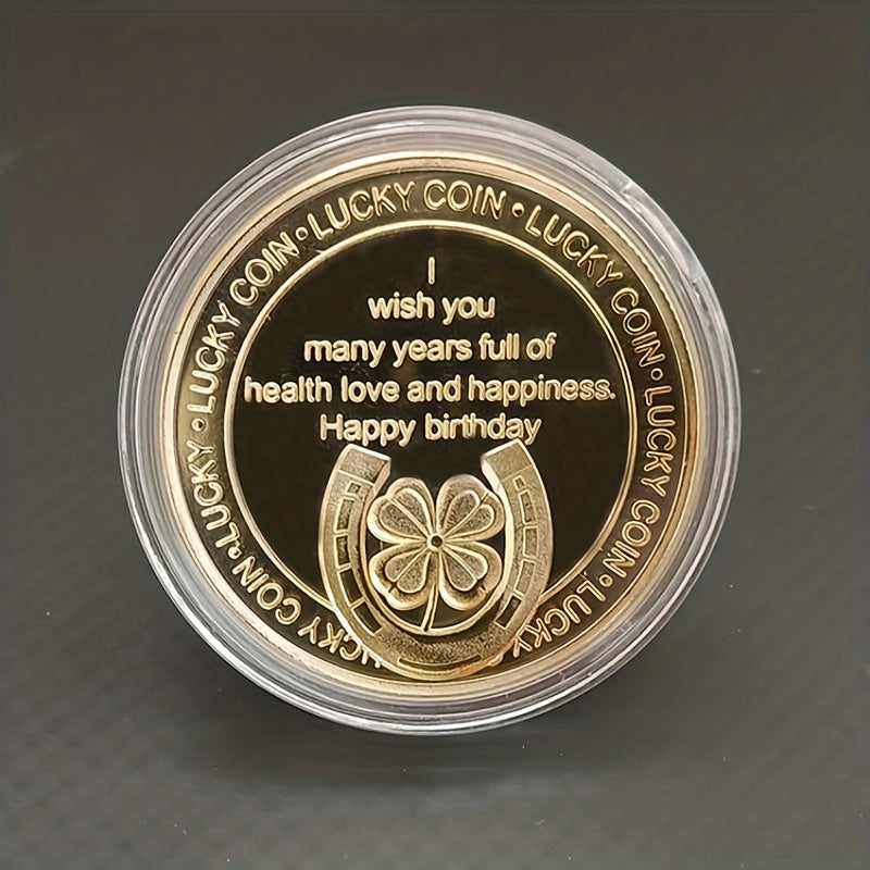 1pc Happy Birthday Engraved Coins Party Supplies