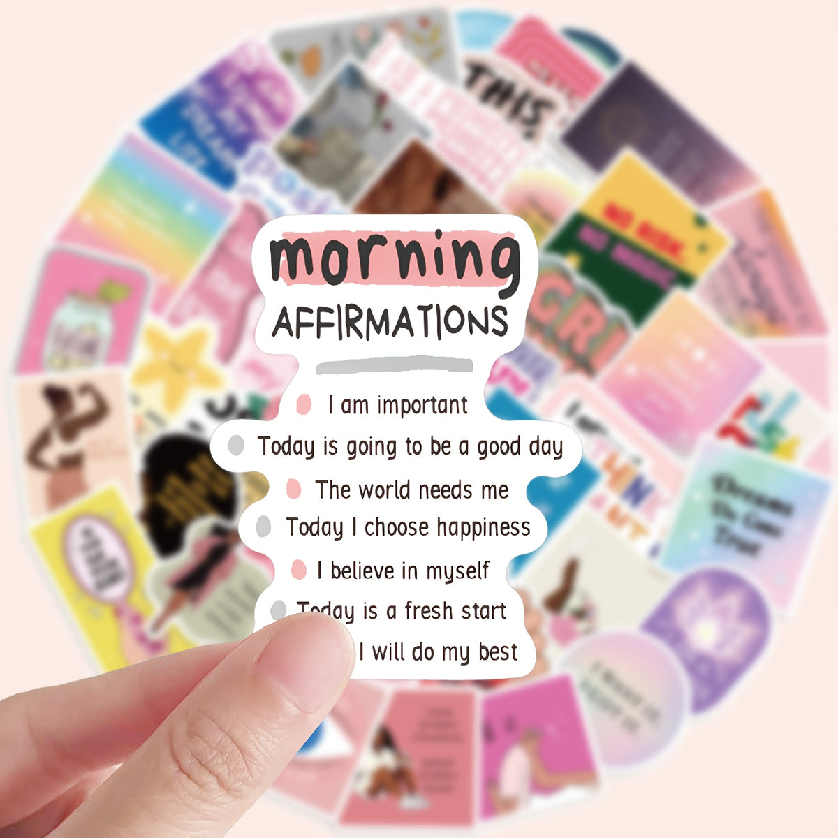 50pcs Reusable Vision Board Stickers with Positive Affirmations