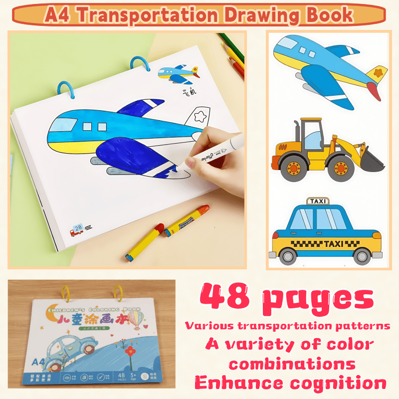 Youth Traffic Coloring Book Excavators & Bulldozers 48 Pages