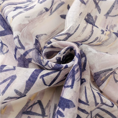 Geometric Tie Dye Print Scarf Lightweight Breathable Sunscreen Fringed Shawl