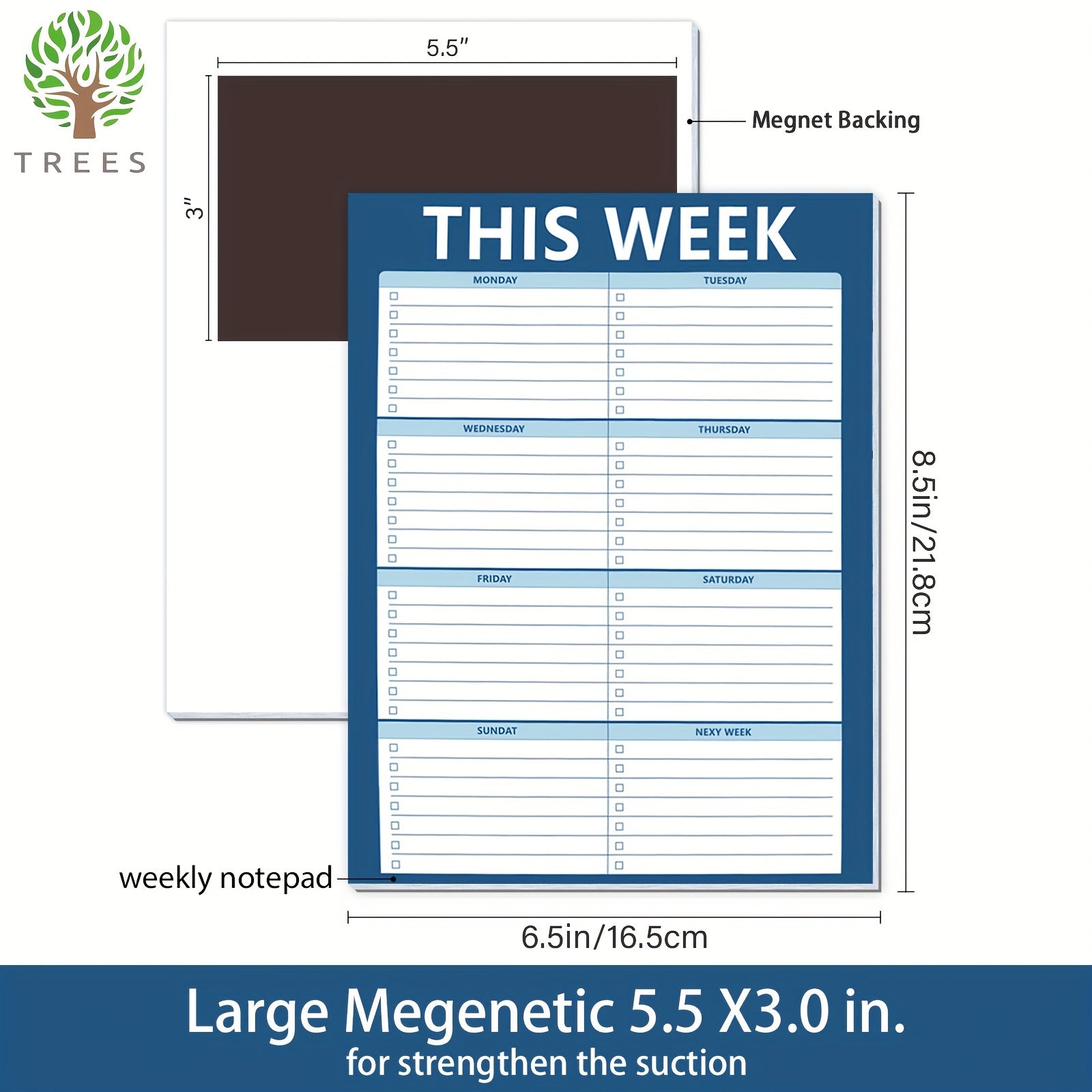 Trees Weekly Planner Notepad 52 Sheets Tear Off Undated Weekly To Do List