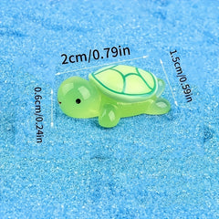 6pcs Glow in the Dark Turtle Figurines for Room Decor