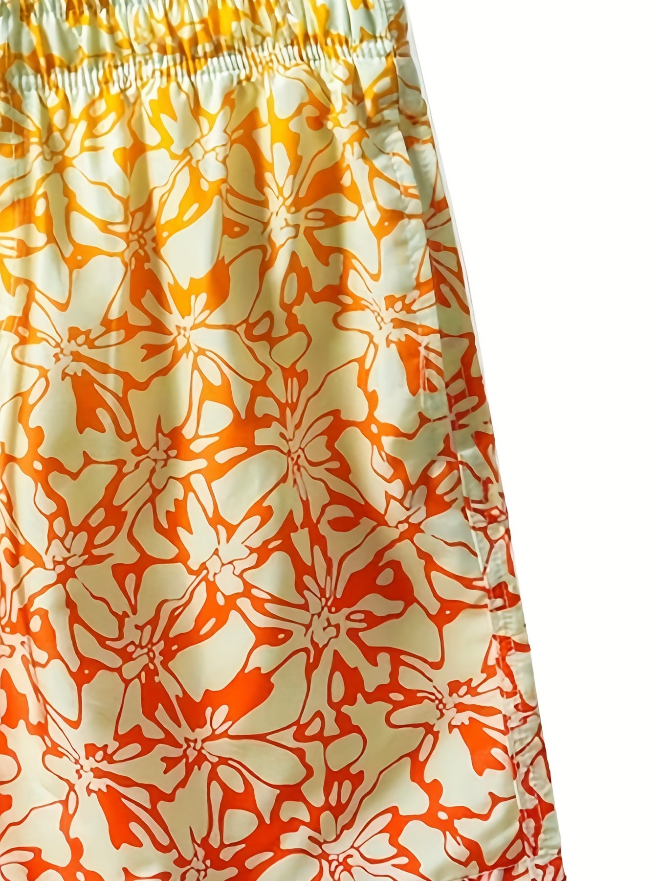 Gradient Flowery Print Shorts Casual Summer Pool Beach Shorts Men's Lounge Short