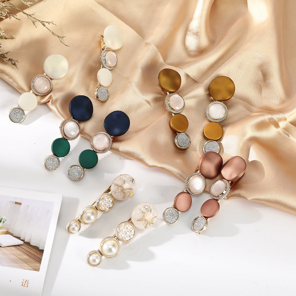 Macaron Crystal Hairpin Pair Duckbill Hairpins