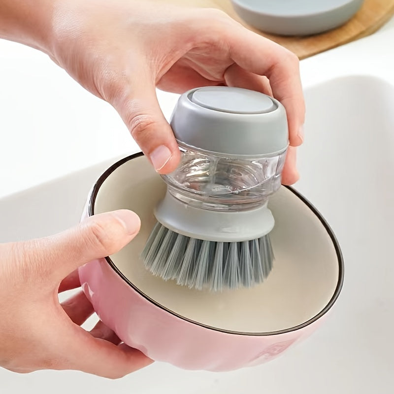 Soap Dispensing Dish Scrub Brush with Drip Tray - Effortless Cleaning