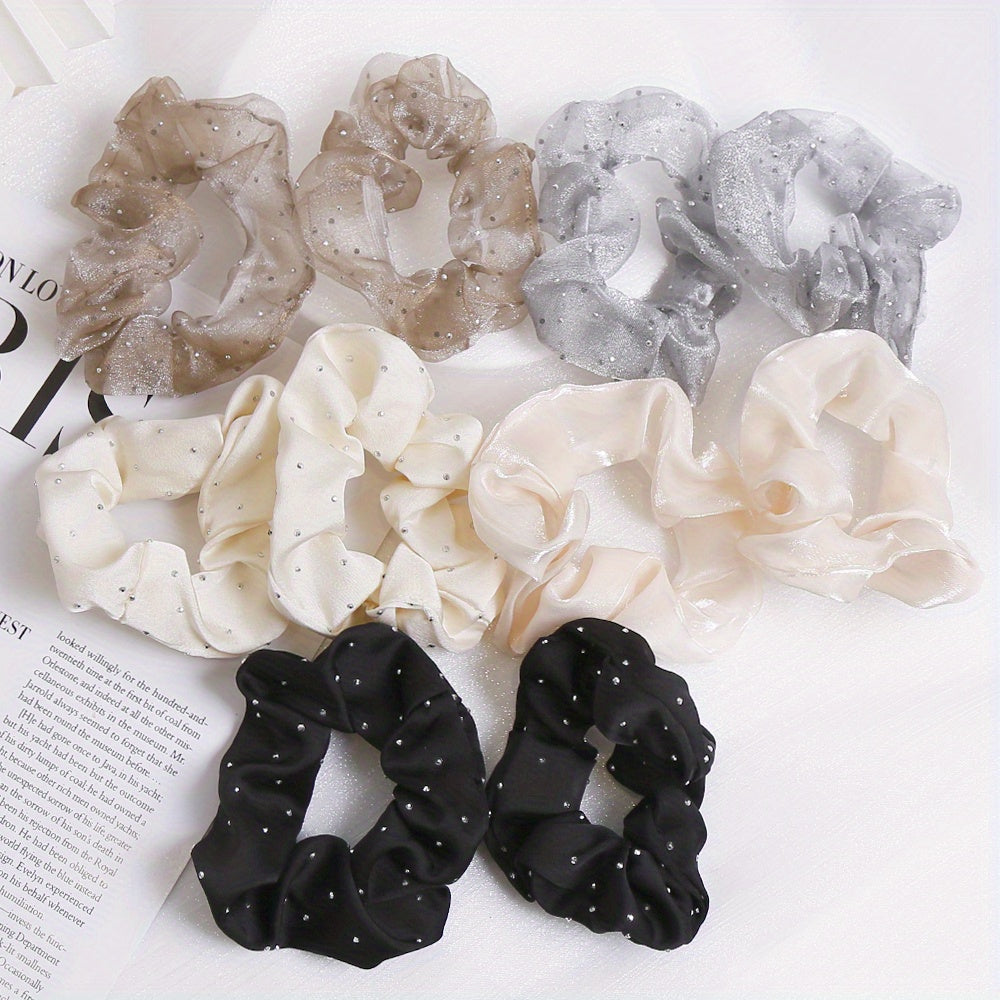 10 Colors Floral Fabric Hair Tie Large Scrunchie Hair Tie