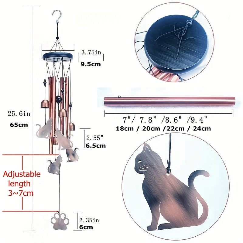 Cat Memorial Wind Chime - Sympathetic Gift for Loss of a Loved One