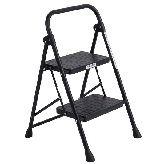 2 Step Folding Step Stool Non Slip Rubber Lightweight Sturdy Durable Step Ladder