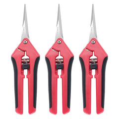 3pcs Pruning Shears Straight Blades Stainless Steel Pruning Scissors