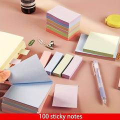 100pcs Colorful Horizontal Line Sticky Note 4 Colors Student Memo Pad