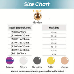 100Pcs Tungsten Fly Tying Beads High Golden Pore Beads Fishing Tackle