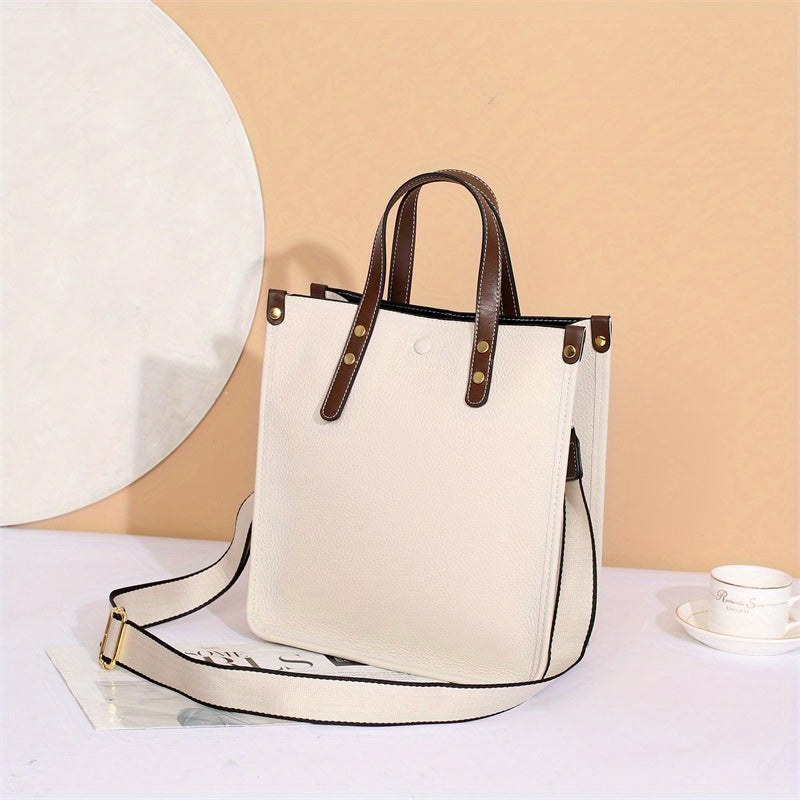 Leather Tote Bag For Women Solid Crossbody Bag
