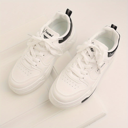 Women's Letter Graphic Lace Up Platform Sneakers
