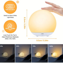 Bright Rechargeable Night Light for Children, RGB Warm Red LED Night Light