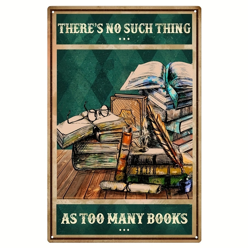 Drink Tea Read Books Be Happy Retro Metal Sign 8 12 Inch